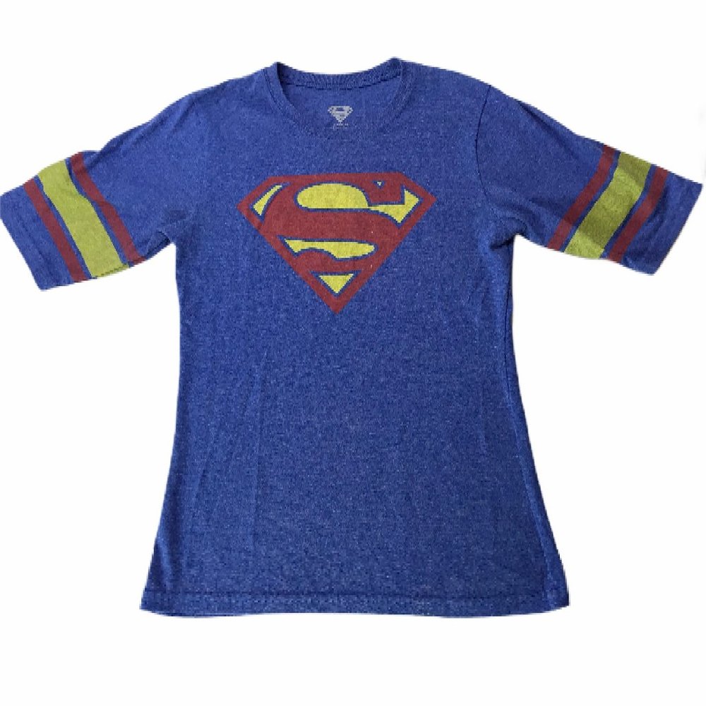 Supergirl T Shirt Short Sleeve Blue Superman Logo